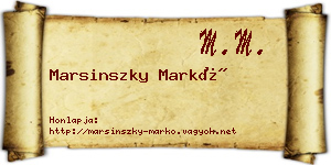 Marsinszky Markó névjegykártya